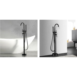 Elegancka Czarna Bateria Wannowa Podłogowa Lungo Ortis - Styl i Funkcjonalność