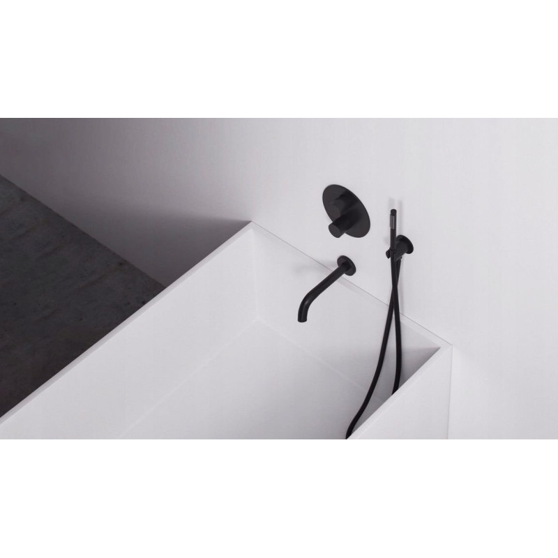 Elegancka Bateria Wannowa Lungo Czarna + Box - Styl i Funkcjonalność w Jednym!