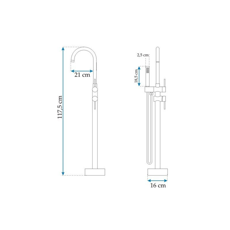 Złota Elegancja: Podłogowa Bateria Wannowa LUNGO ORTIS - Styl i Luksus w Twojej Łazience