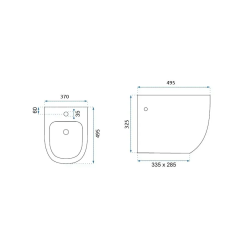 Ekskluzywny Bidet Carlo Mini - Biały z Złotą Obręczą dla Luksusu Codzienności