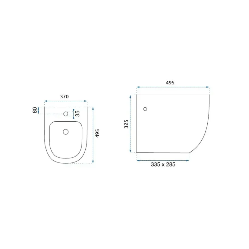 Ekskluzywny Bidet Carlo Mini - Biały z Złotą Obręczą dla Luksusu Codzienności