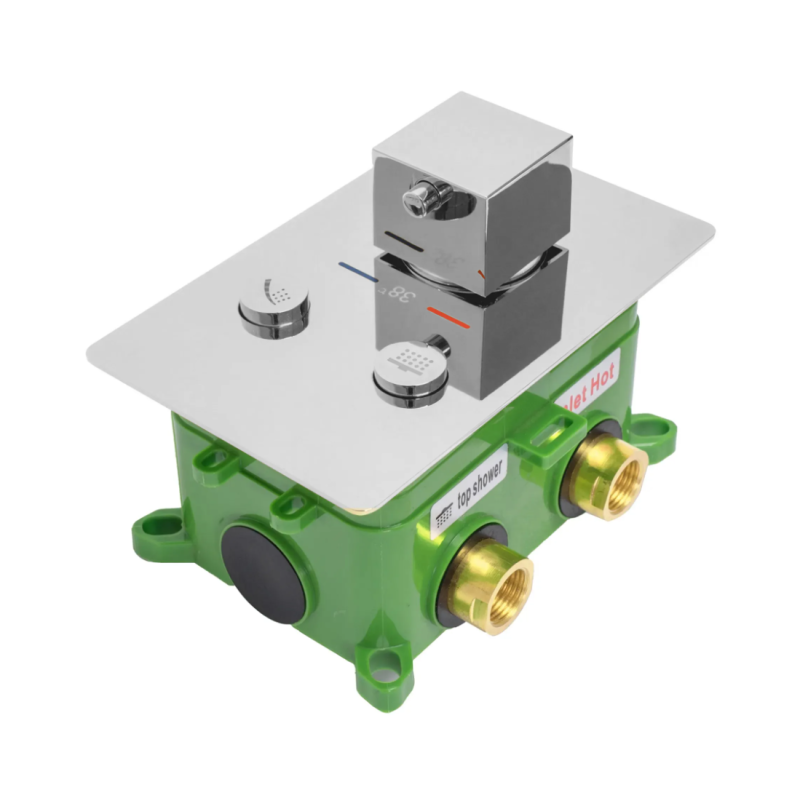 Nowoczesny Zestaw Prysznicowy FENIX-DAVIS Chrom z Termostatem