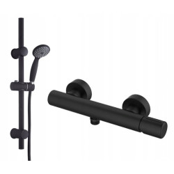 Luksusowy zestaw natryskowy LAVEO PRETTO CZARNY z funkcją dark massage