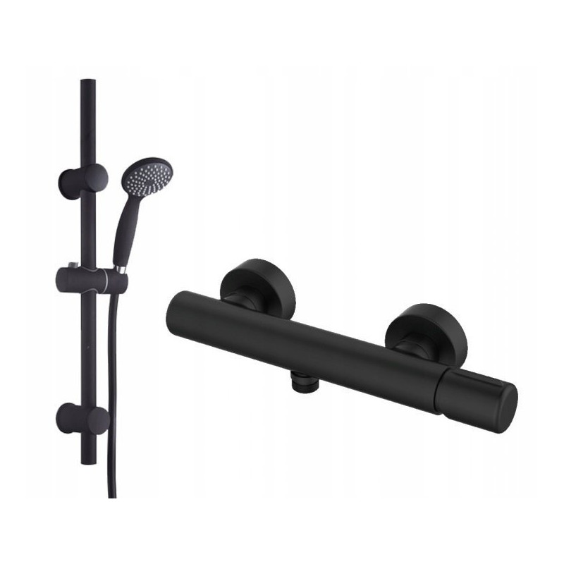 Luksusowy zestaw natryskowy LAVEO PRETTO CZARNY z funkcją dark massage