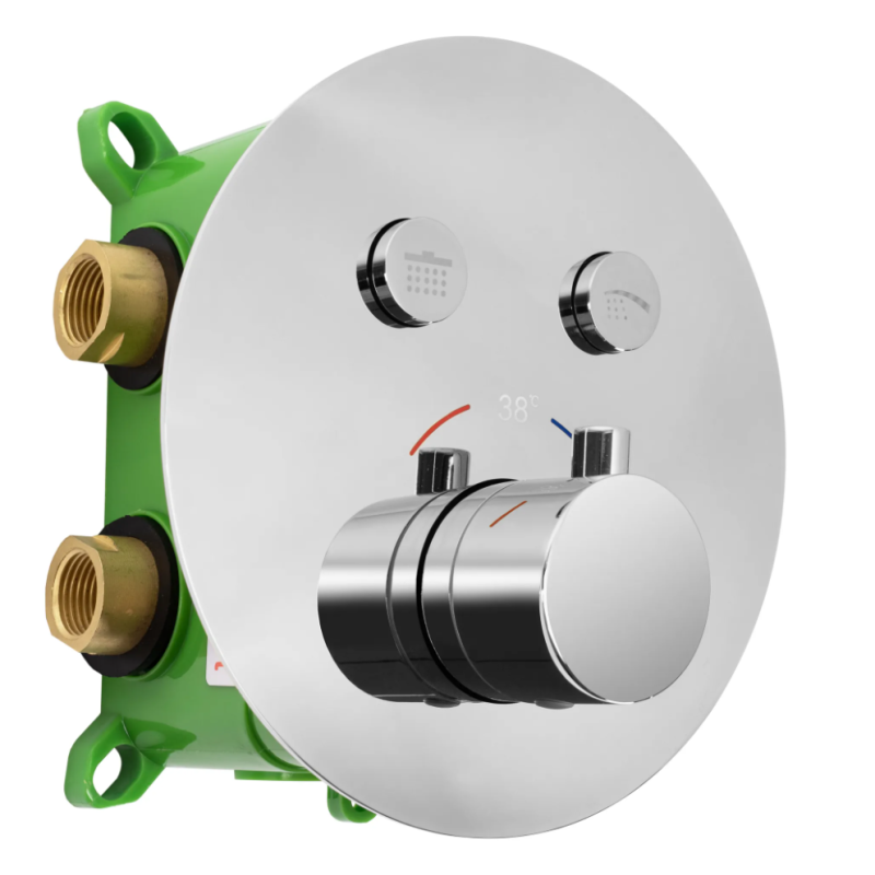 Zestaw Prysznicowy Lungo-Miler Chrom z Termostatem – Nowoczesny Design i Komfort Użytkowania