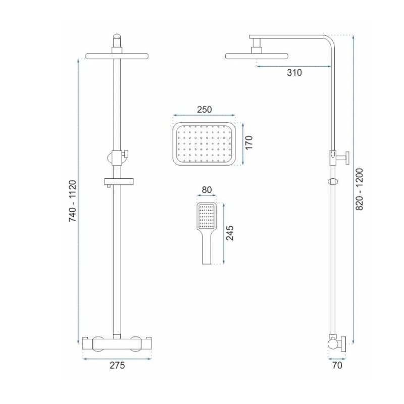 Luksusowy Zestaw Prysznicowy TOM w Złotym Wykończeniu - Elegancja i Styl do Każdej Łazienki