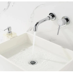 Elegancka Bateria Umywalkowa Lungo do Montażu Podtynkowego z Chromowanym Wykończeniem