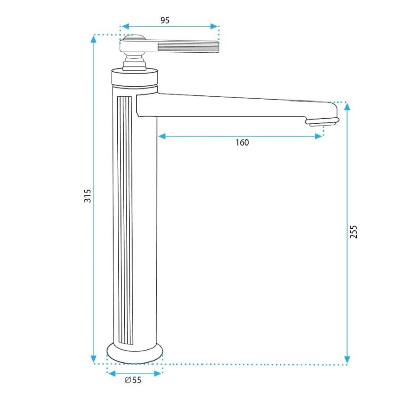 Ekskluzywna bateria umywalkowa MONACO w chromie - Wysoki model dla stylowej łazienki