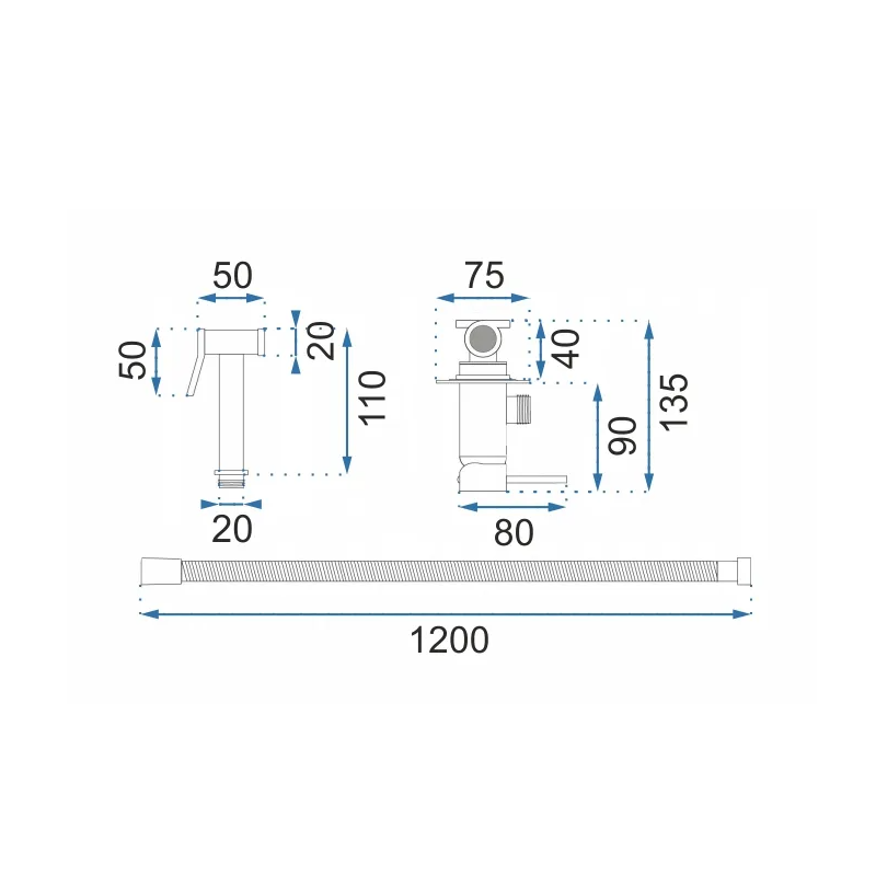 Stylowa Bateria Bidetowa Loop Lungo w Białym Wykończeniu - Elegancja w Twojej Łazience!