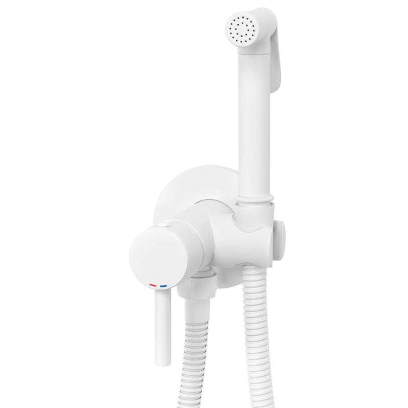 Stylowa Bateria Bidetowa Loop Lungo w Białym Wykończeniu - Elegancja w Twojej Łazience!