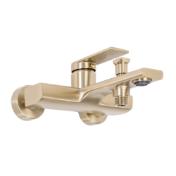 Elegancka Bateria Wannowa Verso w Złotym Szczotkowanym Wykończeniu