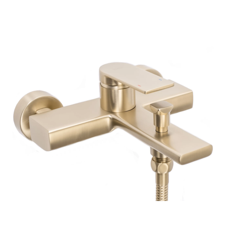 Elegancka Bateria Wannowa Verso w Złotym Szczotkowanym Wykończeniu