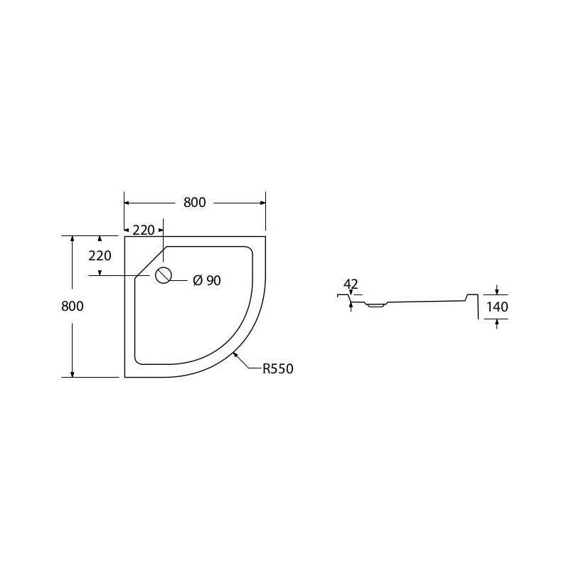Elegancki Brodzik Półokrągły SMC01 80x80x14 - Komfort i Styl w Twojej Łazience
