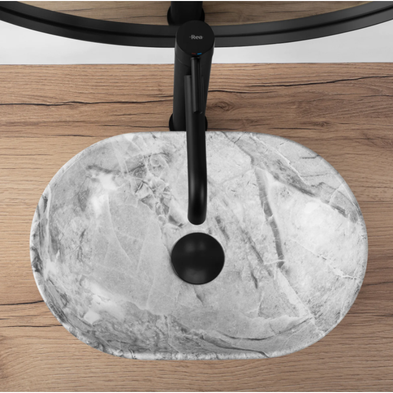 Stylowa Umywalka Nablatowa Amelia Mini Stone Matt – Elegancja w Twojej Łazience