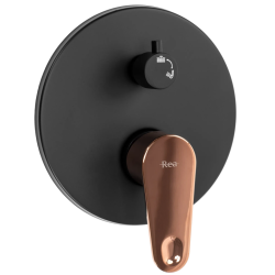 Luksusowy Zestaw Prysznicowy MILD w Kolorze Czarnym i Różowego Złota – Elegancja we Wnętrzu