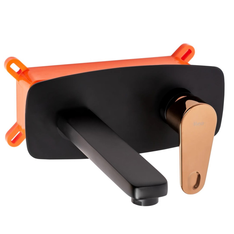 Elegancka Bateria Podtynkowa Mild - Czarna i Różowe Złoto z Estetycznym Boxem