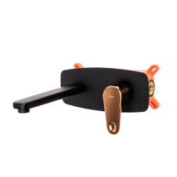 Elegancka Bateria Podtynkowa Mild - Czarna i Różowe Złoto z Estetycznym Boxem