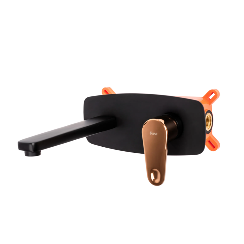 Elegancka Bateria Podtynkowa Mild - Czarna i Różowe Złoto z Estetycznym Boxem