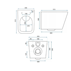 Elegancka Toaleta Julio Rimless w Czarnym Macie - Nowoczesny Design!
