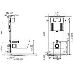 Zestaw WC Cersanit Crea B26 z funkcją CleanOn, deską Slim i stelażem Aqua z przyciskiem Accento