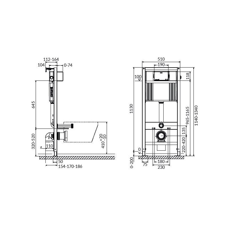 Zestaw WC Cersanit Crea B26 z funkcją CleanOn, deską Slim i stelażem Aqua z przyciskiem Accento