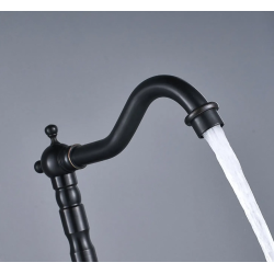 Stylowa Wysoka Bateria Umywalkowa Rustico - Czarne Przecieranie dla Eleganckiego Wykończenia