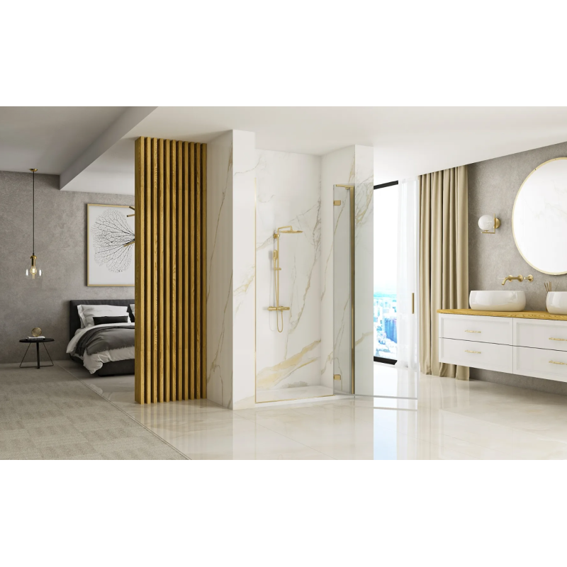 Złote Drzwi Prysznicowe Hugo 90: Luksus i Styl w Twojej Łazience