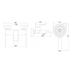 Złota Bateria Wannowa DART – Elegancja i Styl w Twojej Łazience