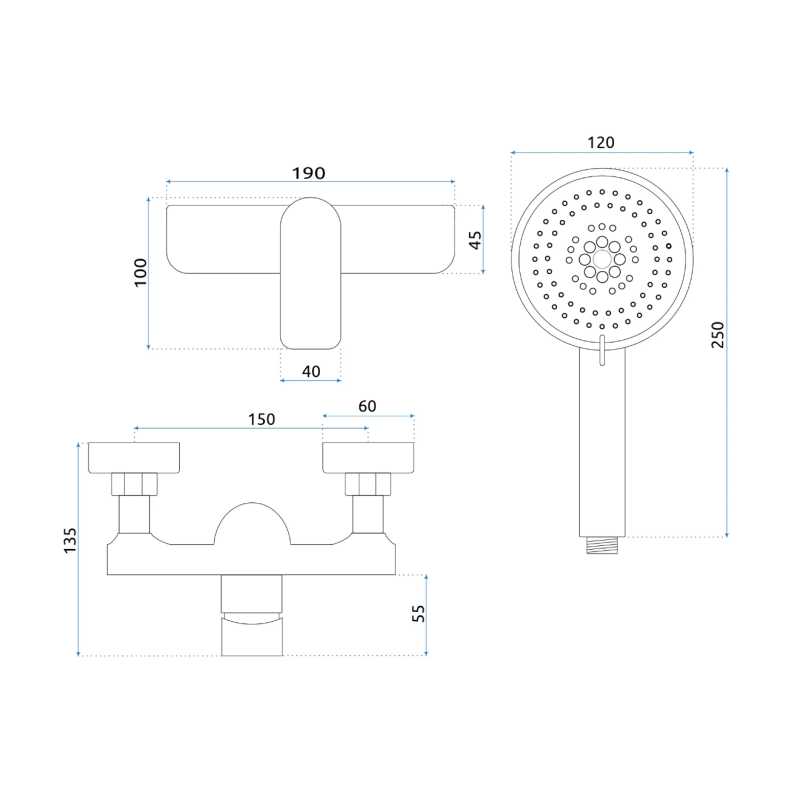 Elegancka Bateria Prysznicowa DART w Luksusowym Złotym Wykończeniu