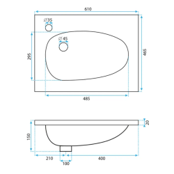 Luksusowa Umywalka Selena 60 WPUSZCZANA - Elegancja i Styl w Twojej Łazience