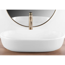 CLEO 61 BIAŁA MATOWA - Umywalka nablatowa o eleganckim designie