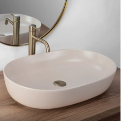 Stylowa Umywalka CLEO 61 w Beżowym Macie - Elegancja na Twoim Blacie!