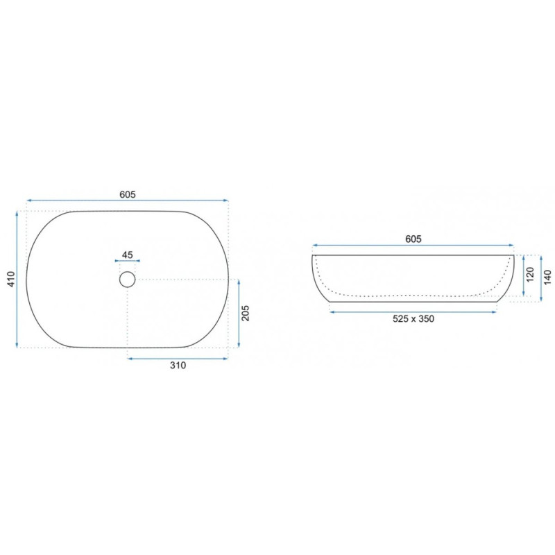 Stylowa Umywalka CLEO 61 w Beżowym Macie - Elegancja na Twoim Blacie!
