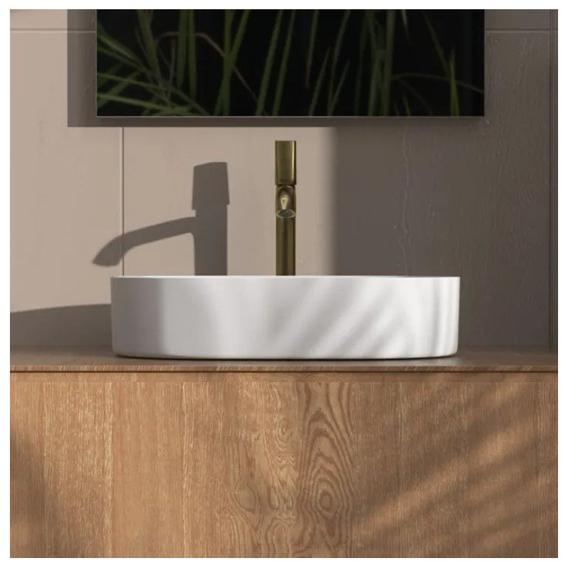 UMYWALKA NADIA 60 MATTOWA BIEL - STYLOWA I NOWOCZESNA NABLATOWA