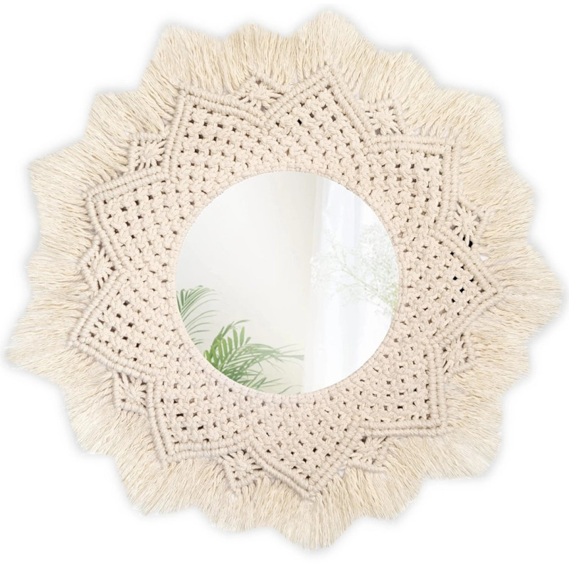 Olśniewające Lustro Boho 60cm - Styl i Elegancja w Każdym Wnętrzu!