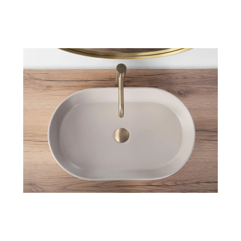 Nowoczesna Umywalka Nadia 60 - Stylowy Design w Beżowym Macie na Twoją Łazienkę