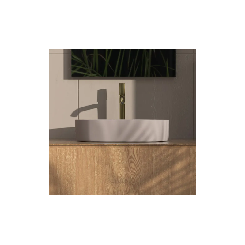 Nowoczesna Umywalka Nadia 60 - Stylowy Design w Beżowym Macie na Twoją Łazienkę