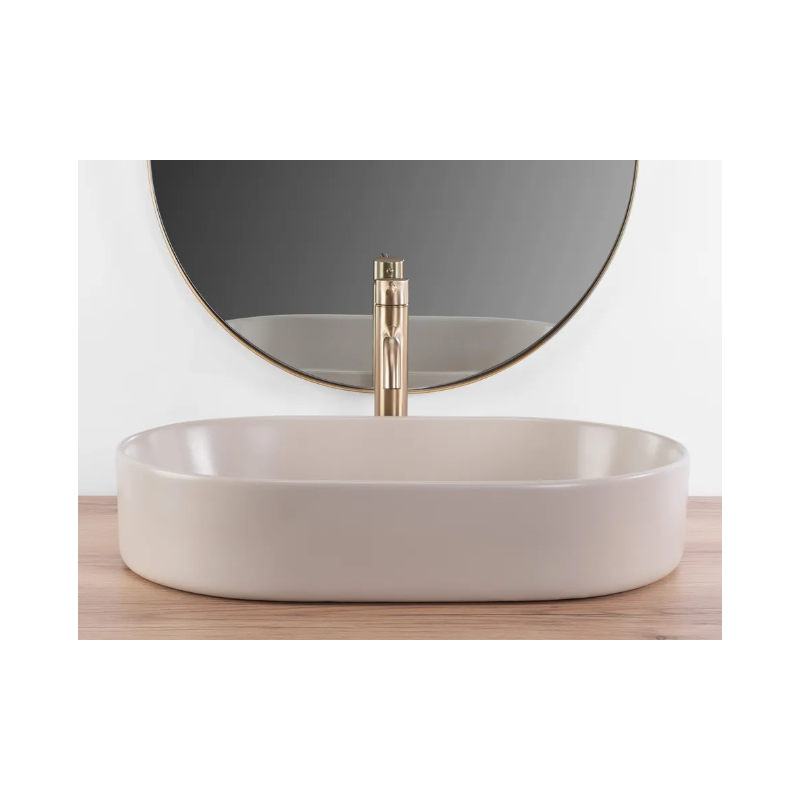Nowoczesna Umywalka Nadia 60 - Stylowy Design w Beżowym Macie na Twoją Łazienkę