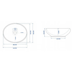 Elegancka Umywalka Nablatowa Sofia - Nowoczesny Design 41x34,5