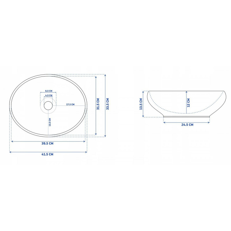 Elegancka Umywalka Nablatowa Sofia - Nowoczesny Design 41x34,5