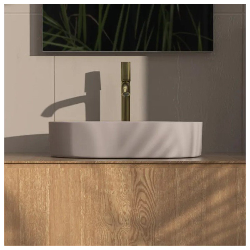 Nowoczesna Umywalka Nadia 60 - Stylowy Design w Beżowym Macie na Twoją Łazienkę