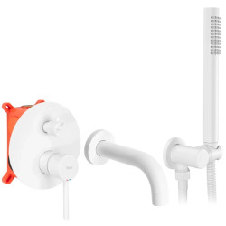 Elegancka Bateria Podtynkowa Lungo Biała z BOX - Nowoczesny Design do Twojej Łazienki