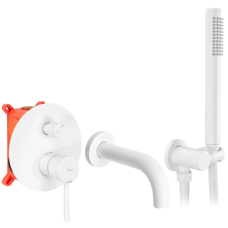 Elegancka Bateria Podtynkowa Lungo Biała z BOX - Nowoczesny Design do Twojej Łazienki