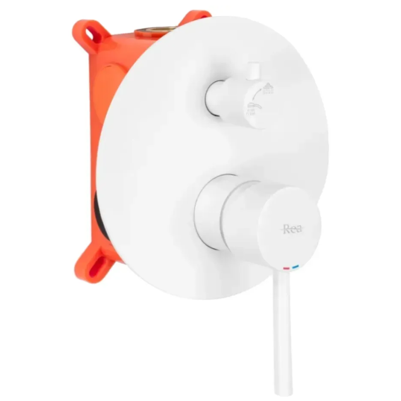 Elegancka Bateria Podtynkowa Lungo Biała z BOX - Nowoczesny Design do Twojej Łazienki