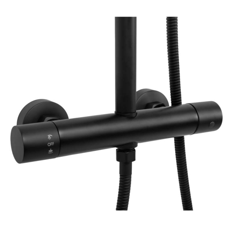 Zestaw Prysznicowy Vincent Black z Termostatem: Komfort i Styl w Twojej Łazience