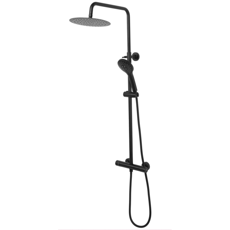 Zestaw Prysznicowy Vincent Black z Termostatem: Komfort i Styl w Twojej Łazience