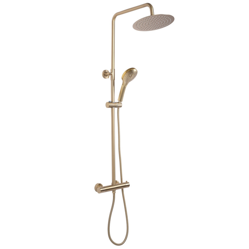 Zestaw Prysznicowy Vincent Termo w Złotym Szczotkowanym Wykończeniu - Elegancja i Komfort