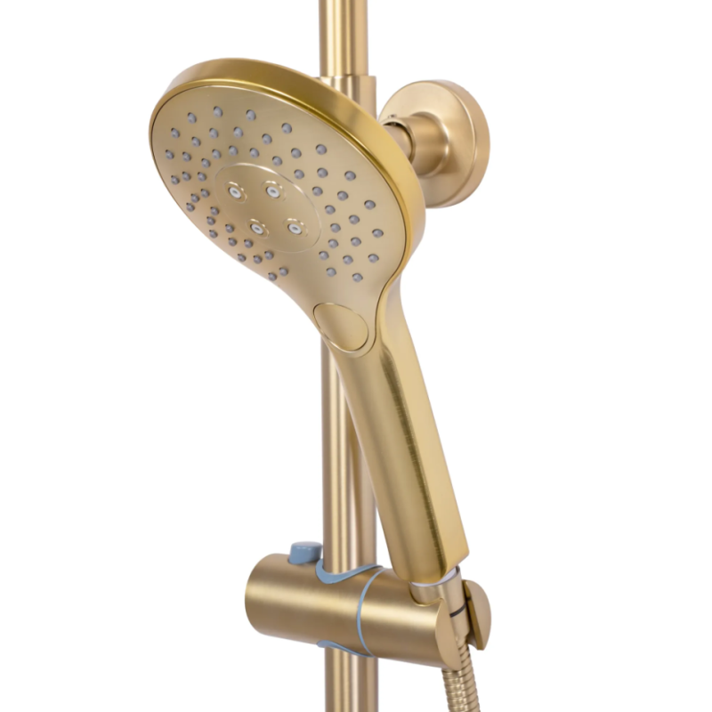 Zestaw Prysznicowy Vincent Termo w Złotym Szczotkowanym Wykończeniu - Elegancja i Komfort