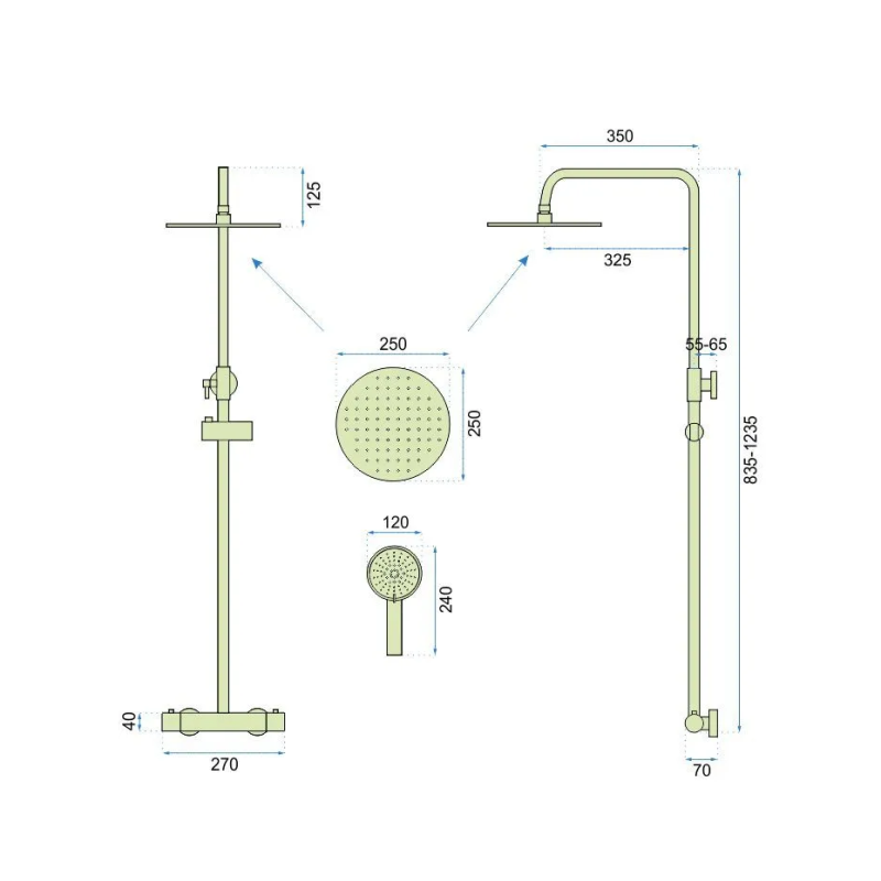 Ekskluzywny Zestaw Prysznicowy Vincent – Nikiel Szczotkowany, Termostat Premium