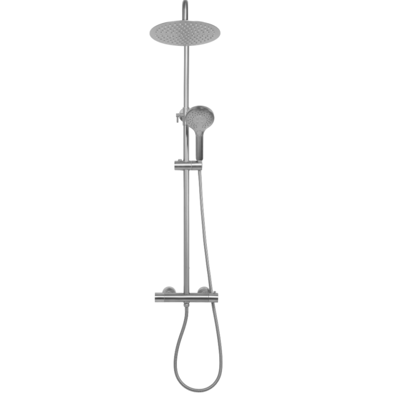 Ekskluzywny Zestaw Prysznicowy Vincent – Nikiel Szczotkowany, Termostat Premium
